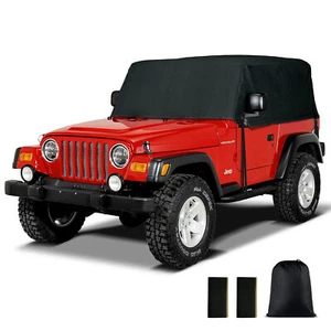 KNOX Cab Car Cover, Fits 1976–2006 Jeep Wrangler TJ, YJ, JK, Jeep CJ (Black) - Picture 1 of 7