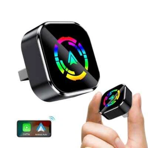 Adaptador Inalámbrico Automático 2 en 1 Mini Android Adaptador Inalámbrico CarPlay Logo LED RGB - Imagen 1 de 12