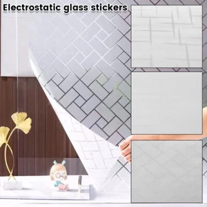 Privacy White Frosted Window Film Frost Etched Glass Static Plastic Vinyl {&} - Picture 1 of 11