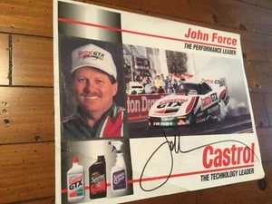1994 John Force signed Castrol Chevy Lumina Funny Car NHRA postcard - Picture 1 of 3