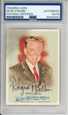 2010 TOPPS ALLEN & GINTER REGIS PHILBIN SIGNED CARD PSA DNA AUTHENTIC AUTOGRAPH - Image 1 of 2