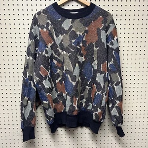 Vtg MISSONI ITALY Men's CREW NECK SWEATER Sz L Eclectic 90s Multi-Color abstract - Picture 1 of 10