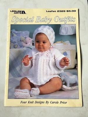LEISURE ARTS 1992, SPECIAL BABY OUTFITS - 4 KNITTED DESIGNS  Size 6 Mths - Image 1 of 2