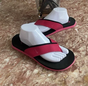 Nike Celso Womens Thong Plus Pink/Black Flip Flop Sandal 310896-601 Size 10 EUC! - Picture 1 of 10