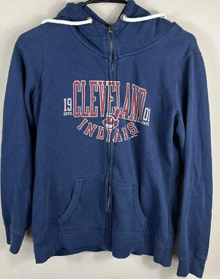 Cleveland Indians Womens Hoodie Sweatshirt Full Zip Tribe Time Sz Small - Image 1 of 4
