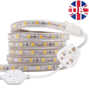 220V 240V Commercial LED Strip Lights 5050SMD Waterproof Tape Rope Mains Plug in - Picture 1 of 15