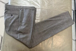 NWOT Paul Smith Mens 100% Wool Gray Check Pants Red Accent 36 38 $495 - Picture 1 of 7