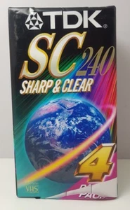 TDK Sharp SC240 Blank VHS Media Tapes 4 Pack - Picture 1 of 1
