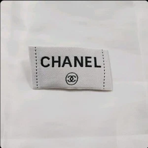 Chanel Clothing Tag LabelWhite with black stitching2.28in X 1.18in in size - Picture 1 of 3