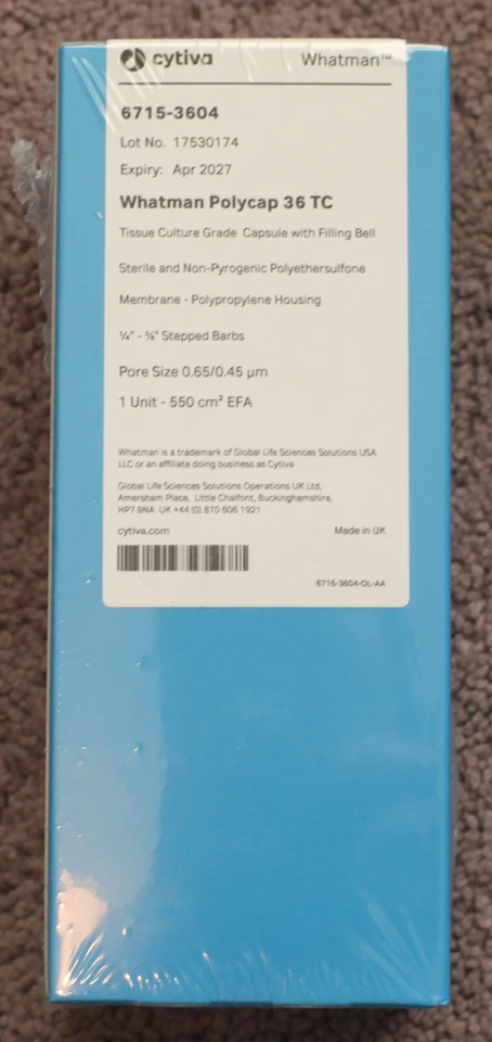 Nuevo filtro cápsula Whatman Cytiva Polycap 36 TC 6715-3604 Foto 1 de 1