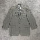 Ermenegildo Zegna Mens Gray Plaid Blazer Jacket 45 Wool Single Breasted 2 Button