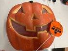 Light Up Pumpkin Jack O Lantern Battery Operated Molded Plastic 11.5 Inches Tall