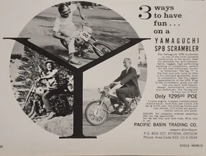 1963 Yamaguchi SPB Scrambler Motorcycle Print Ad - Picture 1 of 1