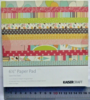 SAVE the DATE 6.5 Paper Pk 12 Designs + 6 Speciality S/S x 2ea; 4DieCut =40Pages - image 1 of 4