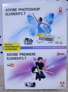 Adobe Photoshop Elements 7 & Premier Elements 7 Win 7, XP, Vista, w/ Key & Box - Picture 1 of 2