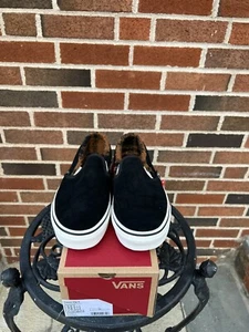 Vans Men's Classic Slip On Sherpa Lined Black Marshmallow Shoes Size 5.5 NEW - Picture 1 of 7
