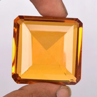 61.65 Ct. Large Yellow Citrine Square Cut Faceted Loose Gemstone @Best Price - Image 1 of 4
