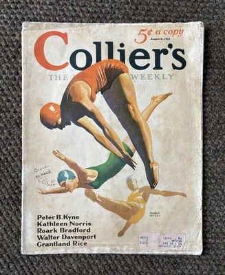 Vintage 1931 Collier's magazine Women’s Diving~Art Nouveau Poster style cover - Image 1 of 4