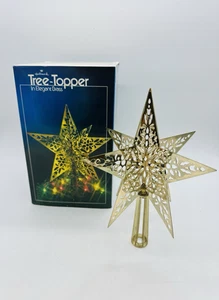 1980 Hallmark Elegant Brass Large Christmas Tree Topper Original Box Vintage  - Picture 1 of 16