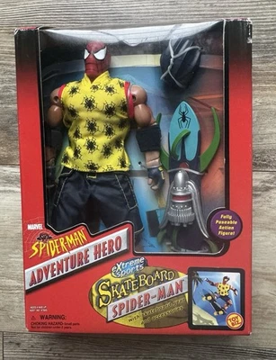 Boneco de skate Marvel Toy Biz Spider-Man Adventure Hero eXtreme Sports - NOVO! - Imagem 1 de 4