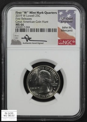 2019 W First Releases Lowell National Park Quarter NGC MS 66 (Mercanti Signed) - Image 1 of 4