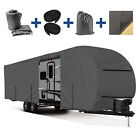 Upgraded Waterproof 500D Top Travel Trailer Cover for RV Camper Motorhomes, Gray