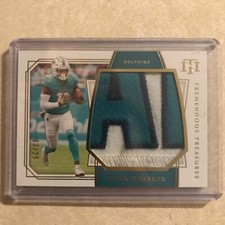 2019 Panini NT National Treasures Devante Parker Game Used Nameplate Patch /25! 