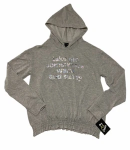 Girls Art Class Size XL 14/16 Lightweight Pullover Hoodie Gray Graphic Print - Picture 1 of 12