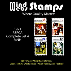 Australian Decimal Stamps 1971 RSPCA, Complete Set 4, 'MUST-HAVE-SET!' MNH - Picture 1 of 2