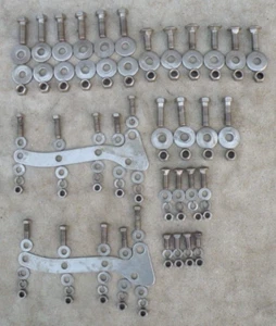 CADILLAC REAR BACK BUMPER BRACKETS NUTS BOLTS ROUND FLAT WASHERS 1962 62 OEM - Picture 1 of 7