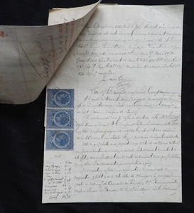 Lettre de change / Timbres fiscaux x3 et documents 1888 à Voir - Picture 1 of 5