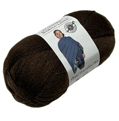 Loops and Threads WOOLIKE SIMILI-LAINE Yarn CHOCOLATE #1 Brown, 3.5 oz. - Image 1 of 4