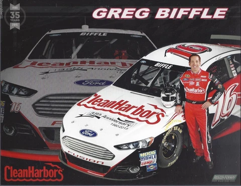 2015 GREG BIFFLE "CLEAN HARBORS FORD FUSION #16" NASCAR SPRINT CUP POSTCARD Cover