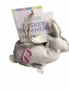 Easter Bunny Monogram Letter B Hanging Fabric Charm Ornament 5 Inches Tall - Picture 1 of 4