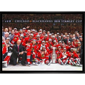 Chicago Blackhawks " Stanley Cup Winner " Canvas 2015 Hockey NHL Champions ART - Picture 1 of 8