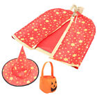 Red Non-woven Fabric Halloween Cape Child Umhang Kid Cosplay Wizard Hat