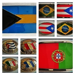 COUNTRY FLAG BELT BUCKLE  - Picture 1 of 33