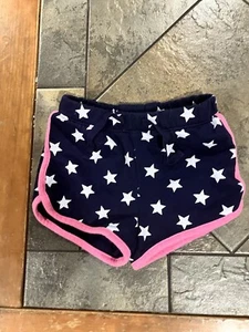 Gap Kids Girls Shorts Navy and White Stars Pink Piping Size 4 Years - Picture 1 of 5