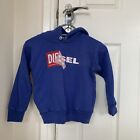 Blue Boys Age 7-8 Diesel Hoodie With Red Logo And Pockets