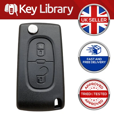 2 Button Flip Car Key Case Fob For Peugeot Expert Van 207 307 308 807 3008 5008 - Image 1 of 4