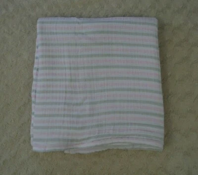 Manta bebé Swaddle Designs rosa blanco gris rayas muselina algodón Lovey Foto 1 de 4