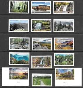 Scott #5960p IMPERFORATE (NO DIE-CUT) Appalachian Trail, 15 singoli MNH - Foto 1 di 1