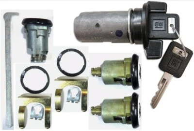 New GM Chevy Black Ignition/Doors/Trunk Lock Key Cylinder Set With Keys  - Image 1 of 2