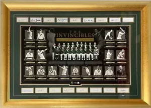 Don Bradman + 16 Team SIGNED The Invincibles 1948 Australian Cricket Print COA - Picture 1 of 2