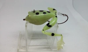 Vtg ABU Garcia Frog Chartreuse Spotted Frog 3 1/2" Soft Topwater Fishing Lure - Picture 1 of 7