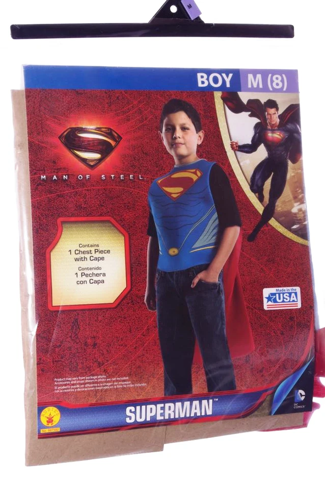 Boys DC Comics Super Man Superman Super Hero Man Halloween Costume Medium 8 NEW - Image 1 of 1