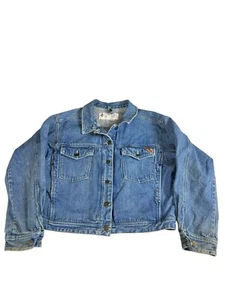 Vintage Columbia Womens Medium Denim Trucker Jean Jacket Perfect Fade Pockets - Picture 1 of 11