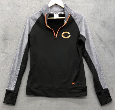 Top rosa para mujer NFL Athletic Bears M 1/4 cremallera agujeros para el pulgar Foto 1 de 4