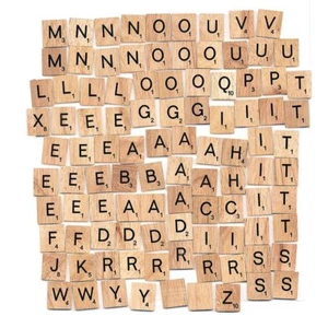 Individual Tiles Letters Numbers Wooden Scrabble For Craft Alphabet Game Wood UK - Picture 1 of 6