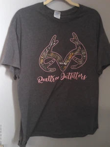 WOMENS REALTREE OUTFITTERS GREY TEE SHIRT SIZE XL - Picture 1 of 4